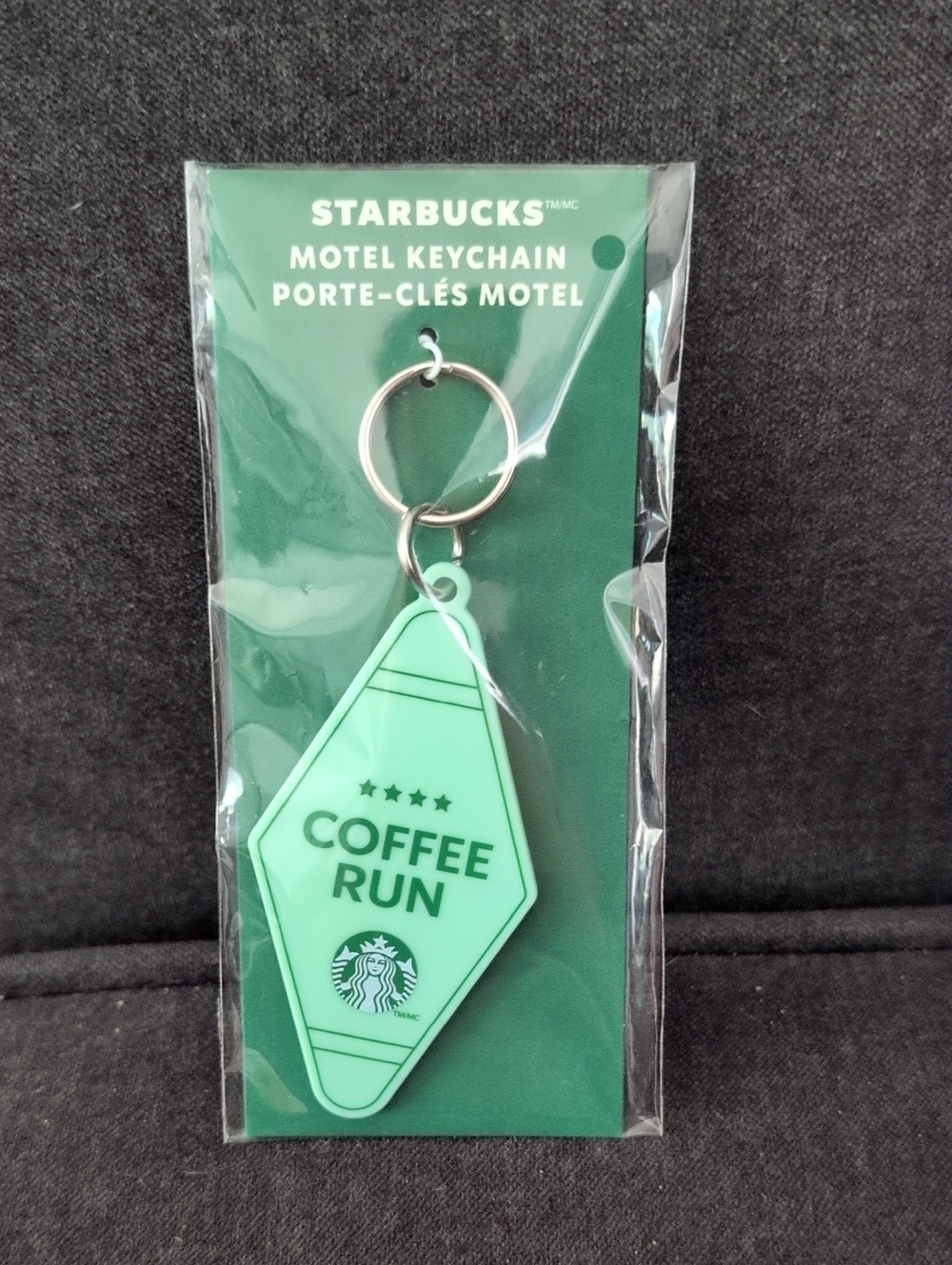 NWT Starbucks Mint Green Coffee Run Motel Keychain